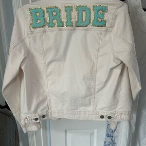 Bride Embellished white Denim Jacket